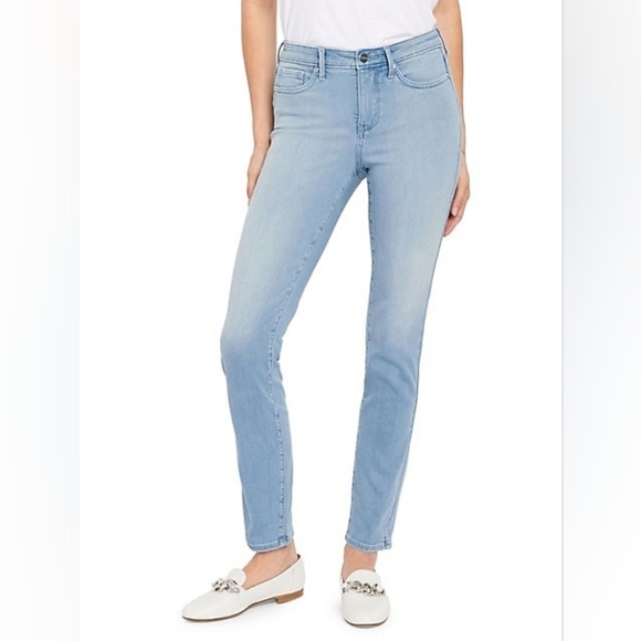 NYDJ Denim - NYDJ Alina Legging Lift x Tuck Ankle Jeans Light Wash Denim Women's Size 10